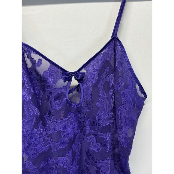 Fredrick's Of Hollywood Slip Women's Sz: 1X Purple Lace Nightgown Y2K - Picture 8 of 9